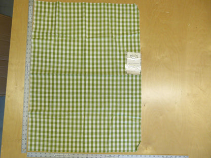 5 EV29 Scalamandre Grey Watkins Chatham Check Green/Off-White Cotton 4 Assorted Pieces 34"x25"
