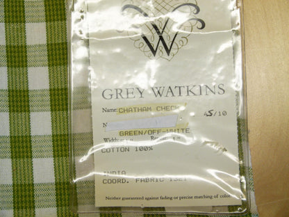5 EV29 Scalamandre Grey Watkins Chatham Check Green/Off-White Cotton 4 Assorted Pieces 34"x25"
