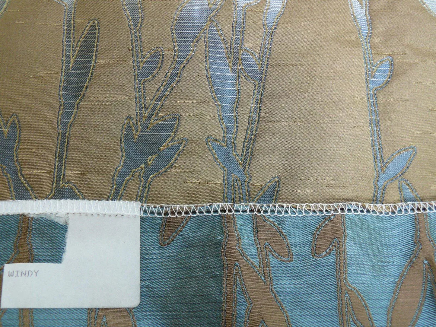 By Yard Heavy! 100%silk Lampas Pussy Willow Tree Wind Blue 676wind