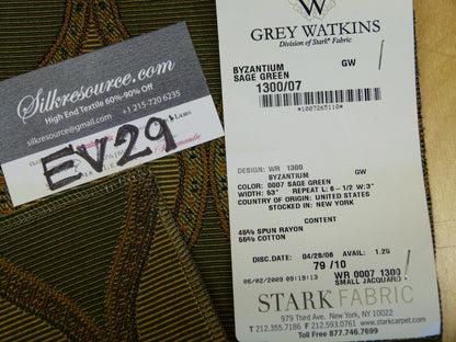 7 EV29 Scalamandre Grey Watkins Byzantium Ogee Small Jacquard 6 Pieces 26"x27"