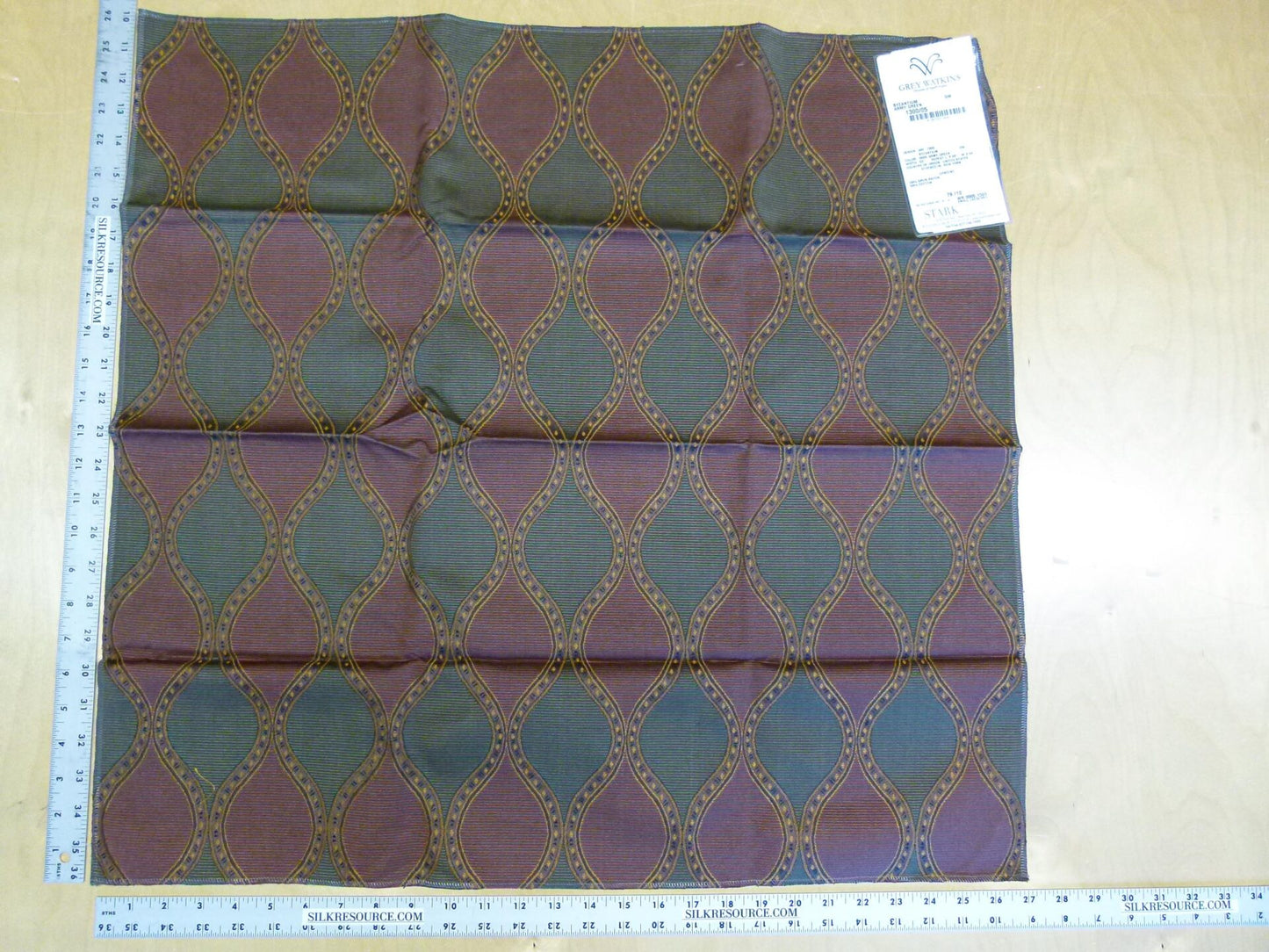 7 EV29 Scalamandre Grey Watkins Byzantium Ogee Small Jacquard 6 Pieces 26"x27"