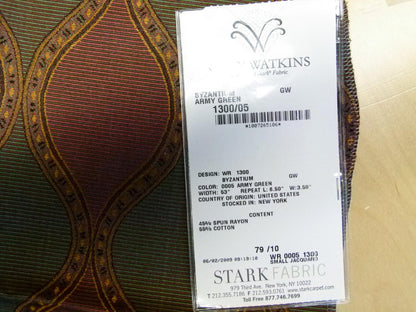 7 EV29 Scalamandre Grey Watkins Byzantium Ogee Small Jacquard 6 Pieces 26"x27"