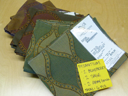 7 EV29 Scalamandre Grey Watkins Byzantium Ogee Small Jacquard 6 Pieces 26"x27"