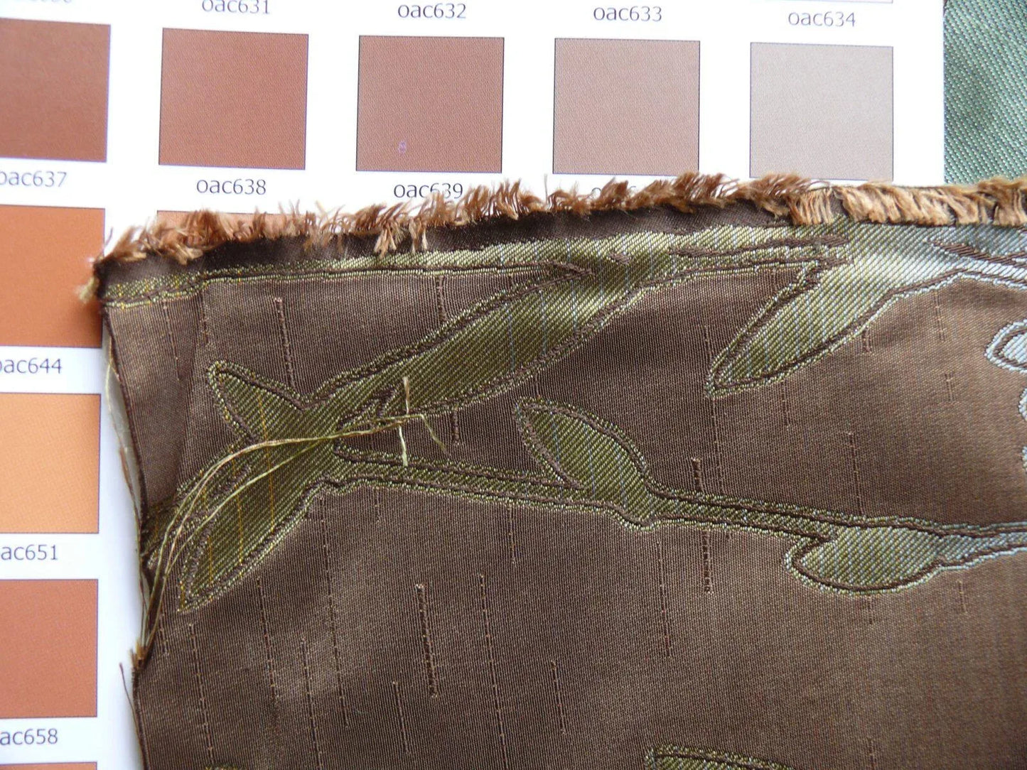 By Yard Heavy! 100%silk Lampas Pussy Willow Tree Dusk Blue Brown 676dusk