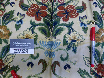 8 EV29 Old World Weavers Edmond Petit Montepensier Tapestry Wool cotton Beige Botanical Floral Tree Foliage Large Pattern 4 Pieces