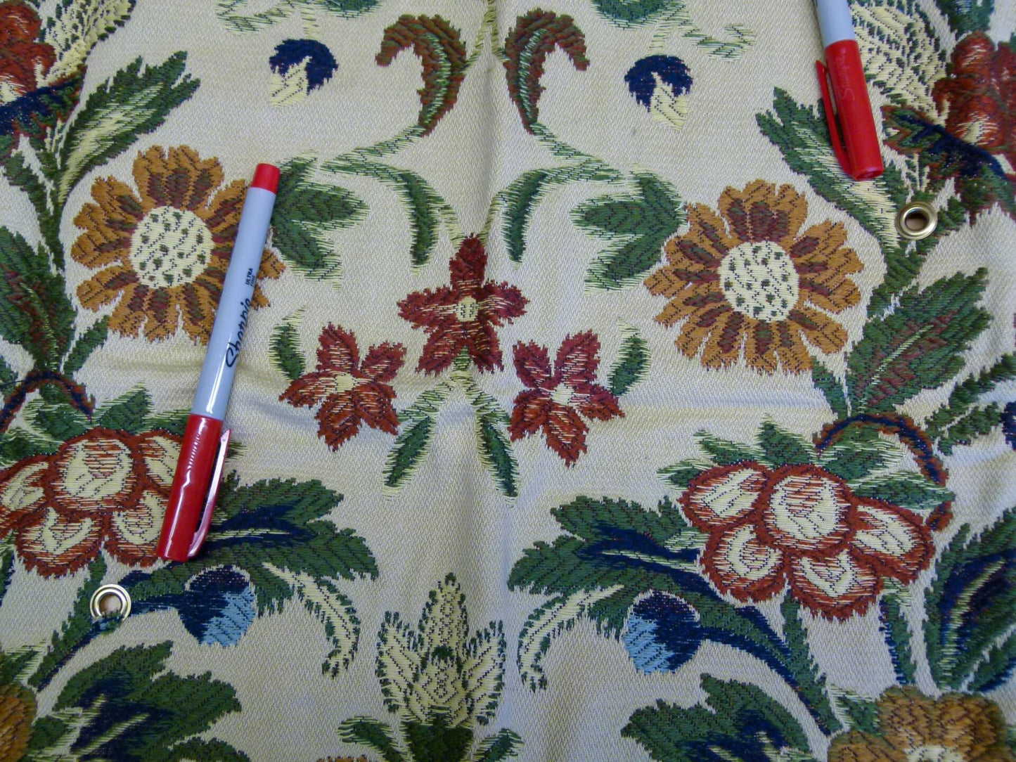 8 EV29 Old World Weavers Edmond Petit Montepensier Tapestry Wool cotton Beige Botanical Floral Tree Foliage Large Pattern 4 Pieces