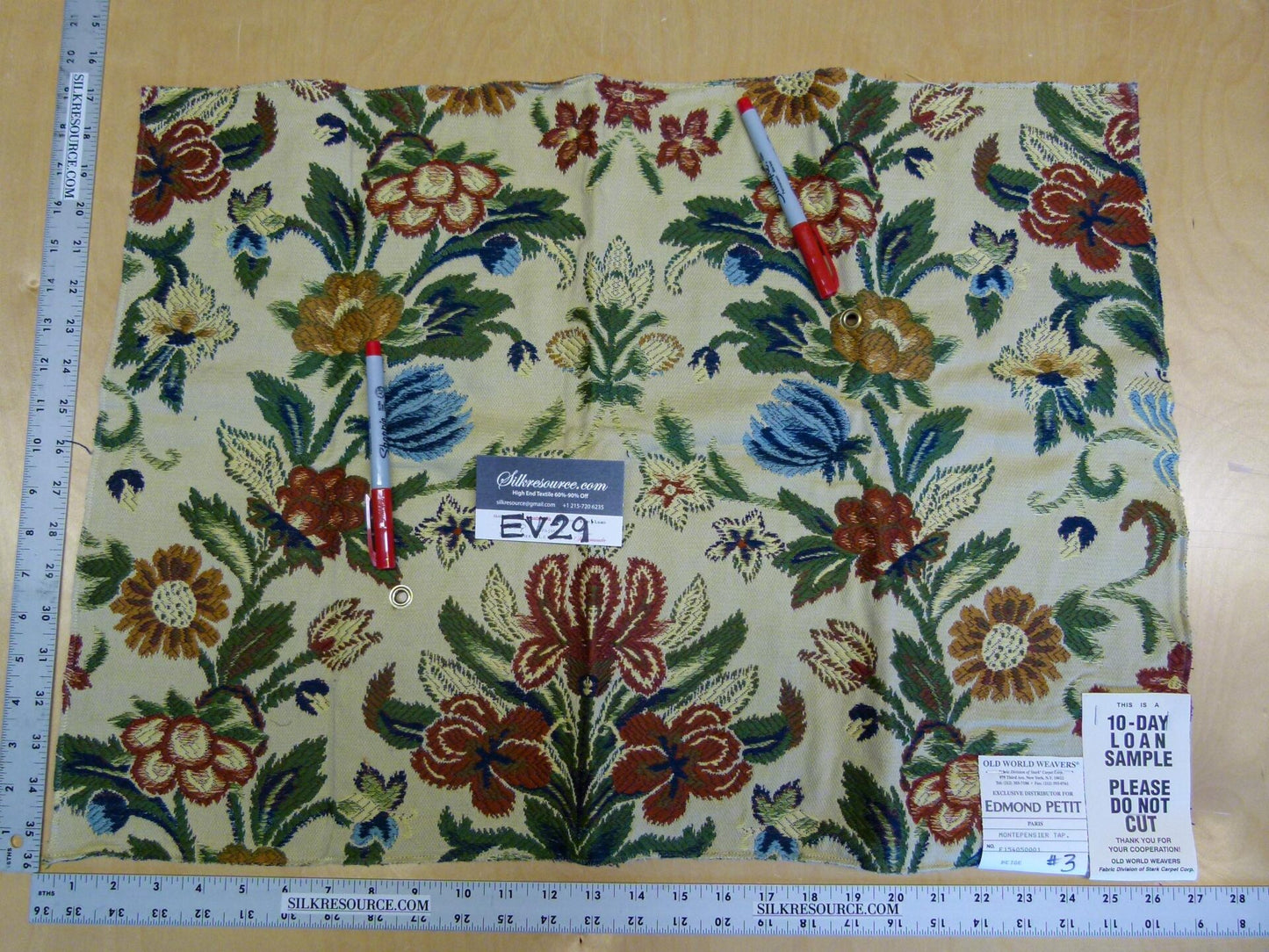 8 EV29 Old World Weavers Edmond Petit Montepensier Tapestry Wool cotton Beige Botanical Floral Tree Foliage Large Pattern 4 Pieces