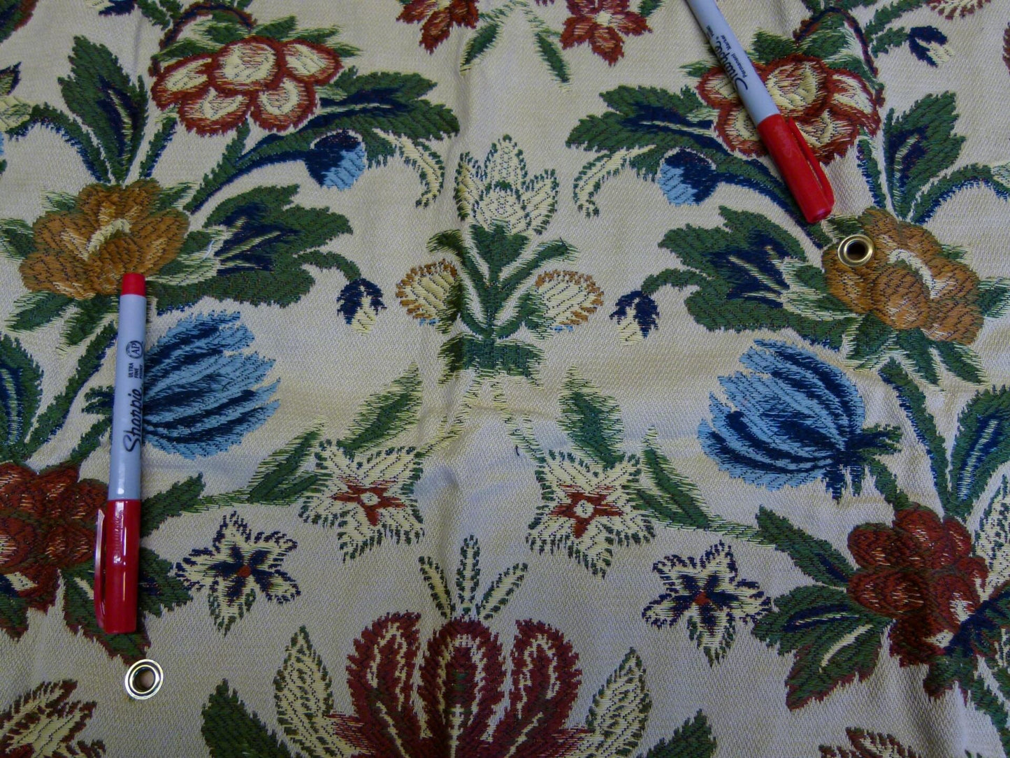 8 EV29 Old World Weavers Edmond Petit Montepensier Tapestry Wool cotton Beige Botanical Floral Tree Foliage Large Pattern 4 Pieces