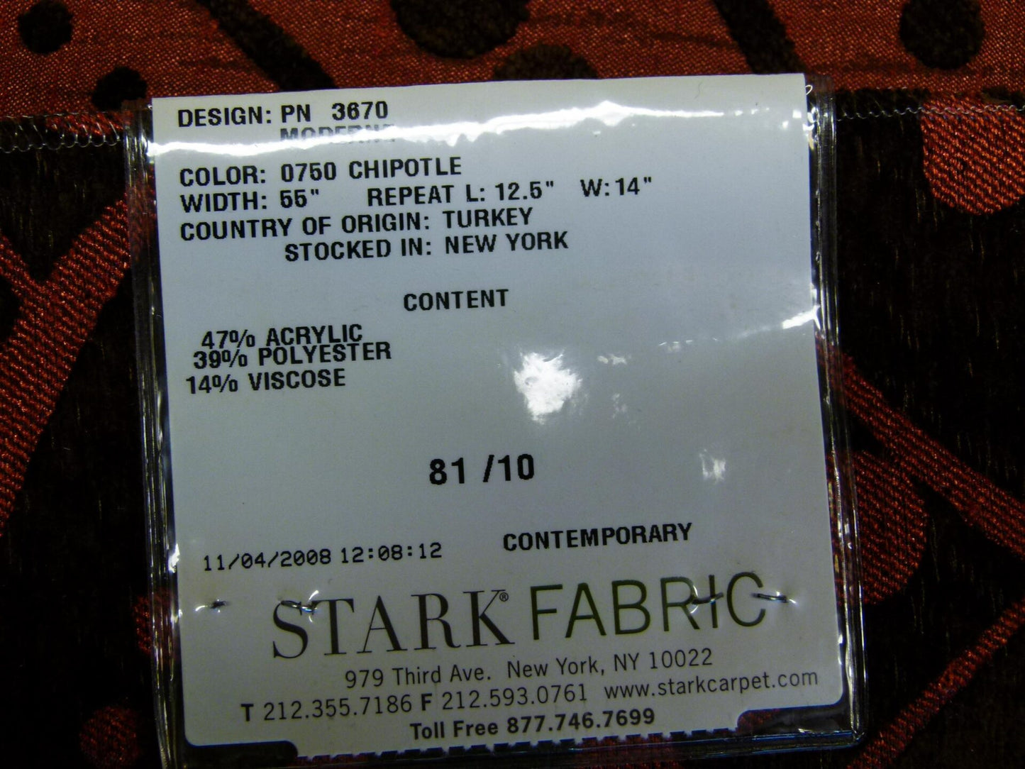 11 EV29 Scalamandre Old World Weavers Moderne Chipotle Red Black Art Deco 3 Pieces