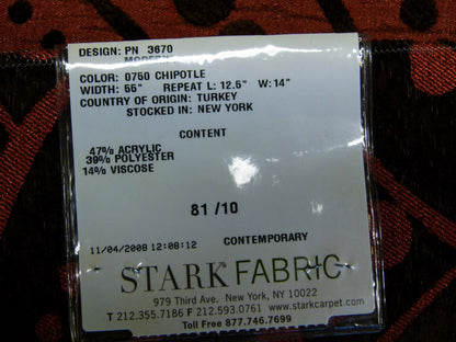 11 EV29 Scalamandre Old World Weavers Moderne Chipotle Red Black Art Deco 3 Pieces