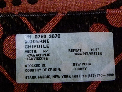 11 EV29 Scalamandre Old World Weavers Moderne Chipotle Red Black Art Deco 3 Pieces
