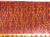 By Yard Heavy! 100%silk Lampas Pussy Willow Tree Crimson Deep Red Gold 676crimson
