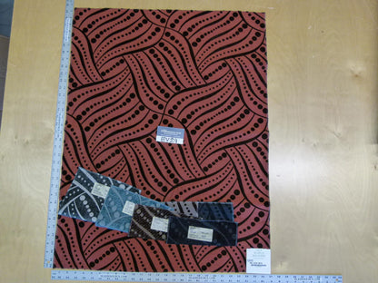 11 EV29 Scalamandre Old World Weavers Moderne Chipotle Red Black Art Deco 3 Pieces