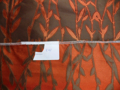 By Yard Heavy! 100%silk Lampas Pussy Willow Tree Crimson Deep Red Gold 676crimson