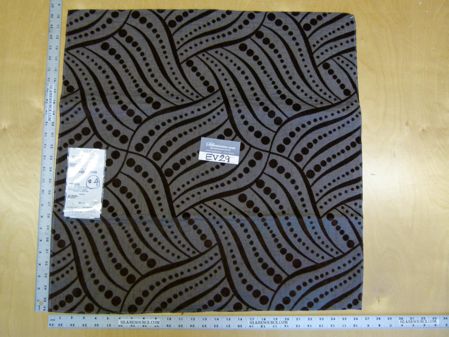 12 EV29 Scalamandre Old World Weavers Moderne French Roast Gray Black Art Deco 4 Pieces 26"x26"