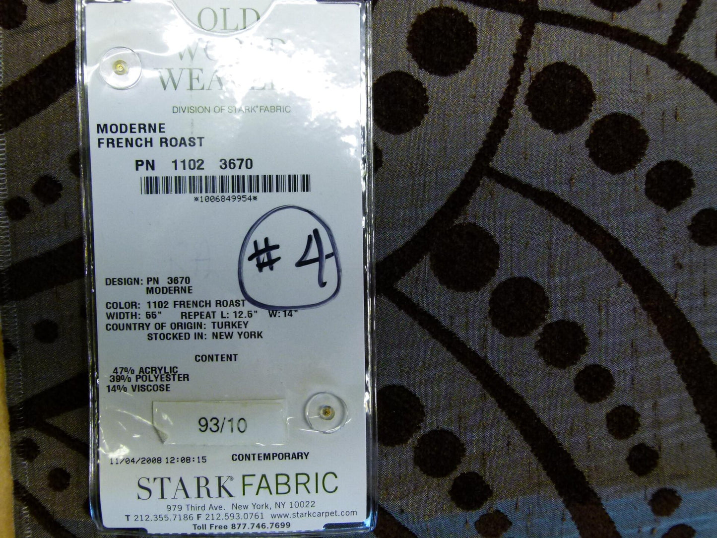 12 EV29 Scalamandre Old World Weavers Moderne French Roast Gray Black Art Deco 4 Pieces 26"x26"