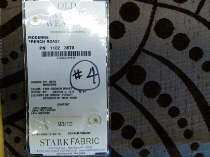 12 EV29 Scalamandre Old World Weavers Moderne French Roast Gray Black Art Deco 4 Pieces 26"x26"