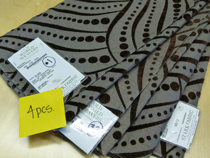 12 EV29 Scalamandre Old World Weavers Moderne French Roast Gray Black Art Deco 4 Pieces 26"x26"