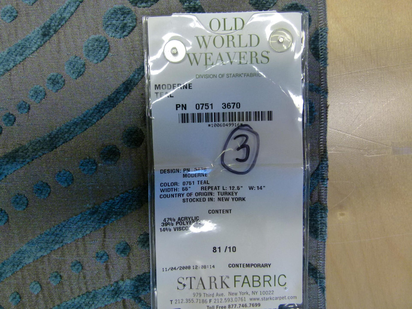 13 EV29 Scalamandre Old World Weavers Moderne Teal Gray Blue Art Deco 5 Pieces 27"x27"