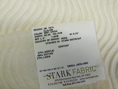 15 EV29 Scalamandre Old World Weavers Slalom Snow White Weave  2 Pieces 47"x29"