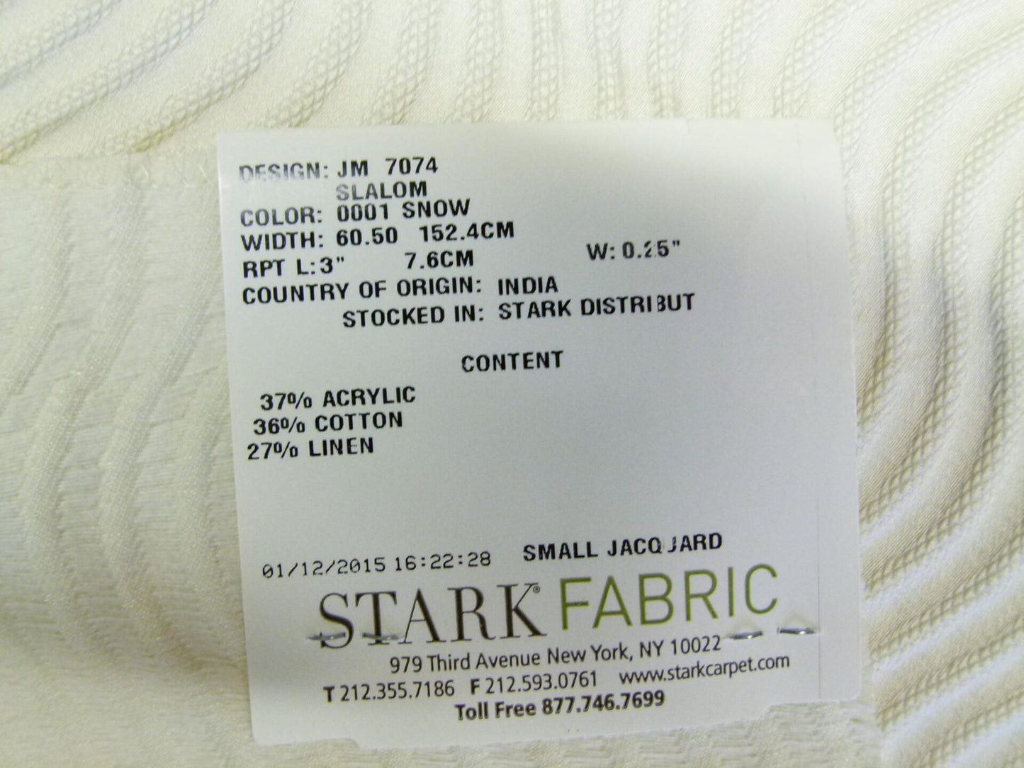 16 EV29 Scalamandre Old World Weavers Slalom Snow White Weave  3 Pieces 35"x30"