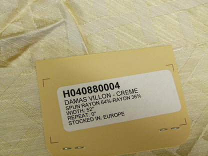 19 EV29 Scalamandre Lelievre Paris Damas Villion Creme White Cream Geometric 3 Pieces