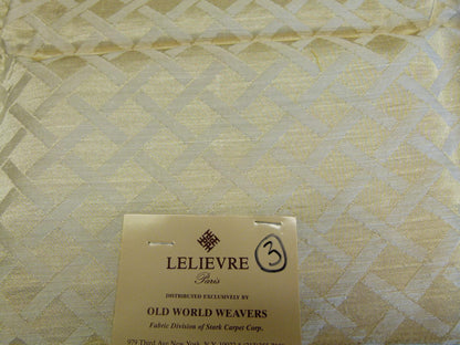 19 EV29 Scalamandre Lelievre Paris Damas Villion Creme White Cream Geometric 3 Pieces