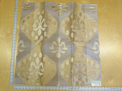 by Piece Scalamandre Grey Watkins Angel of Longevity Cameo/Grey/ Taupe  Diamond Ogee Ikat 27"x 27" SKU: 20 EV29