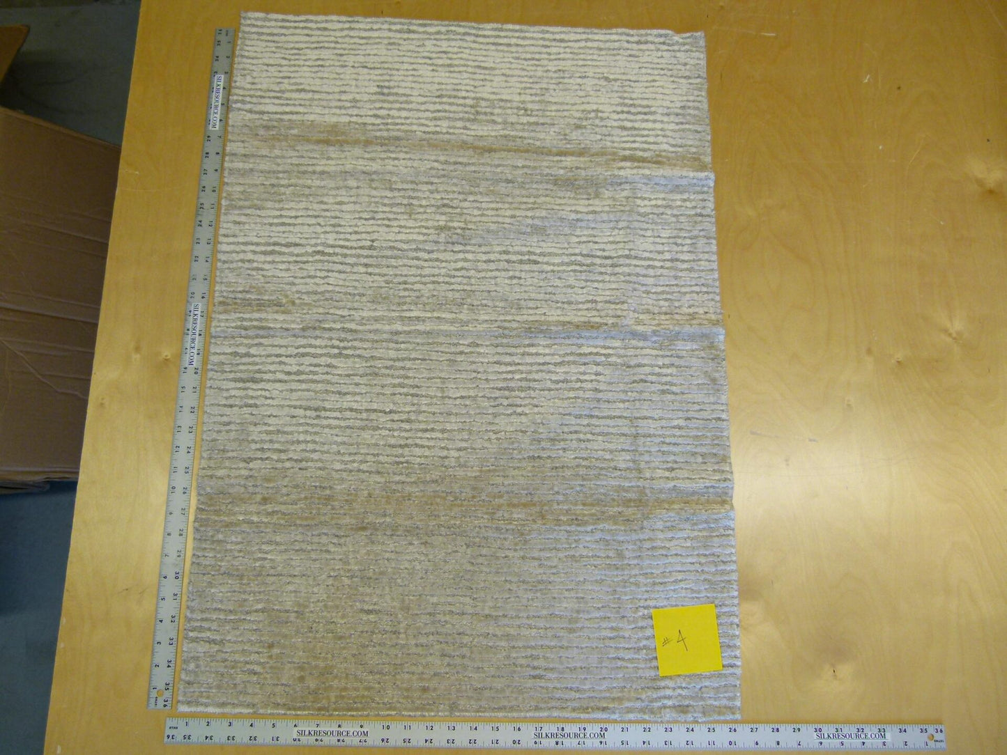 21 EV29 Scalamandre Old World Weavers Atira Sand Gray Cut Velvet Stripe 4 Pieces