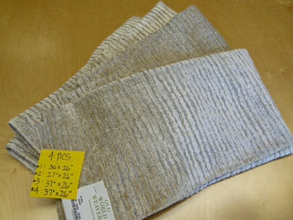 21 EV29 Scalamandre Old World Weavers Atira Sand Gray Cut Velvet Stripe 4 Pieces