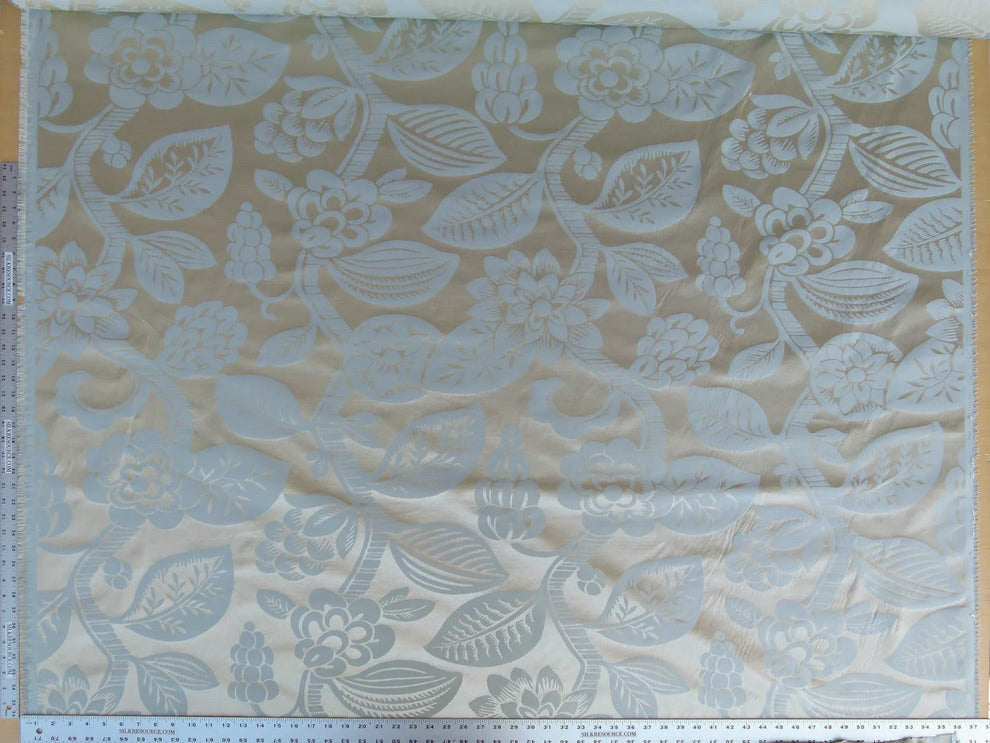 Old World Weavers 100% Silk Damask Carlsten Blue Aqua Arts & Crafts MSRP USD 278/Y
