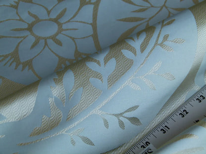 Old World Weavers 100% Silk Damask Carlsten Blue Aqua Arts &amp; Crafts MSRP USD 278/Y