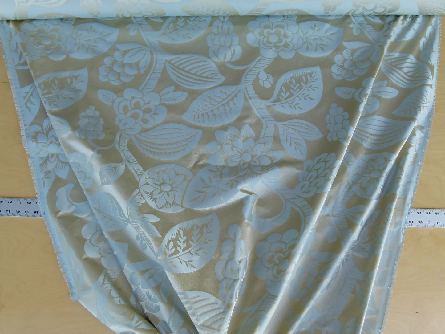 Old World Weavers 100% Silk Damask Carlsten Blue Aqua Arts &amp; Crafts MSRP USD 278/Y