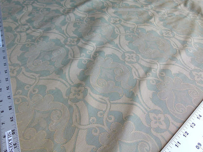 Scalamandre Namtu Silk Damask French Blue &amp; Tan Faille Medallion MSRP USD 300/Y