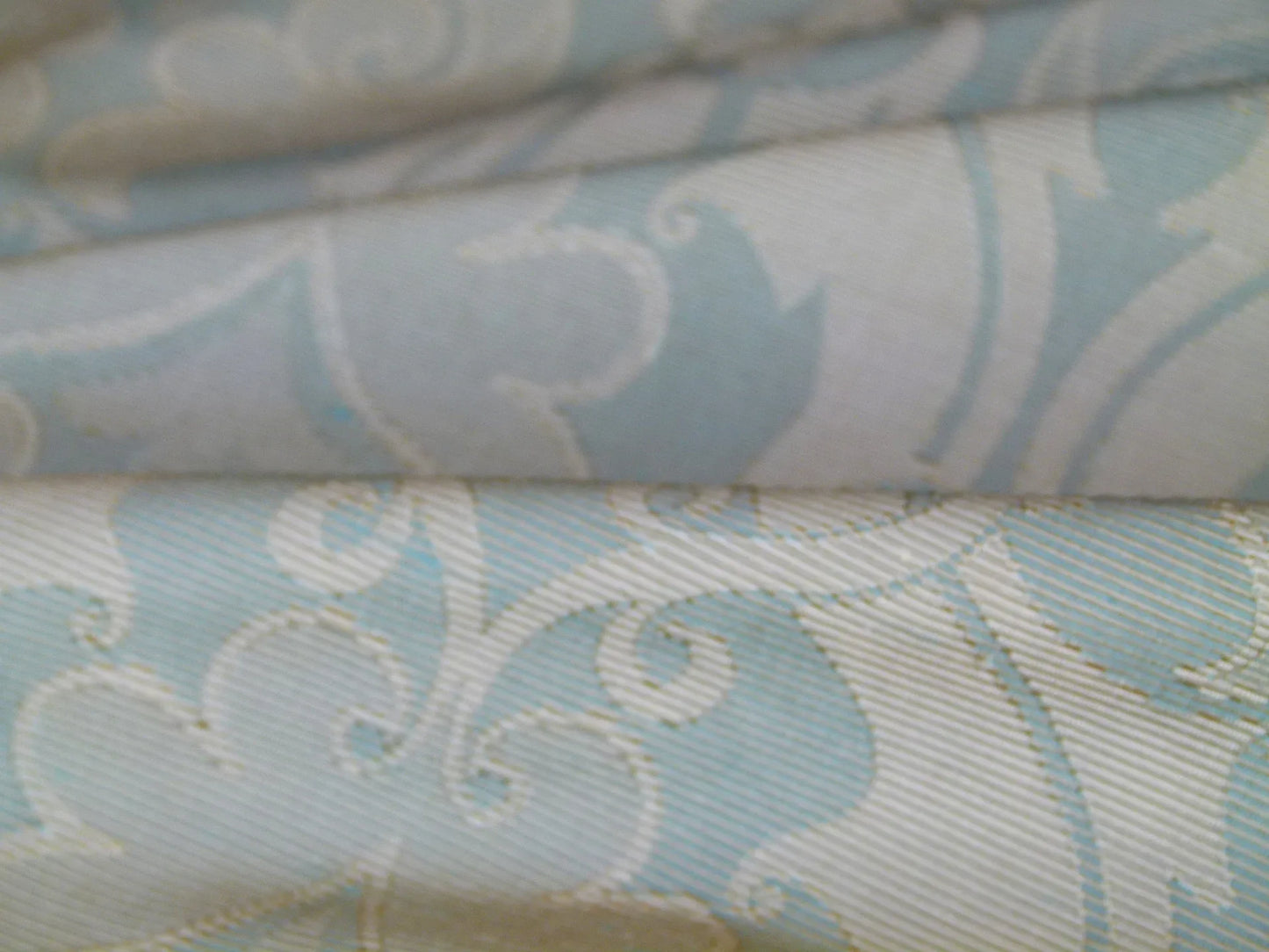 Scalamandre Namtu Silk Damask French Blue &amp; Tan Faille Medallion MSRP USD 300/Y