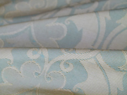 Scalamandre Namtu Silk Damask French Blue &amp; Tan Faille Medallion MSRP USD 300/Y