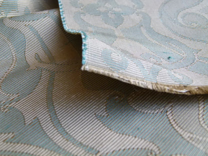 Scalamandre Namtu Silk Damask French Blue &amp; Tan Faille Medallion MSRP USD 300/Y