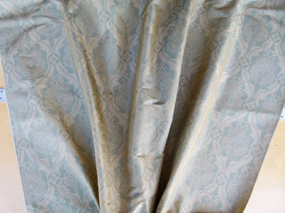 Scalamandre Namtu Silk Damask French Blue &amp; Tan Faille Medallion MSRP USD 300/Y