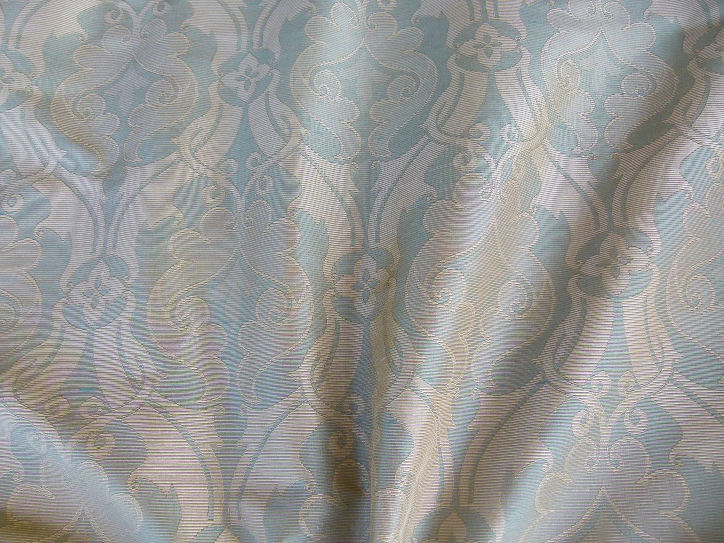 Scalamandre Namtu Silk Damask French Blue &amp; Tan Faille Medallion MSRP USD 300/Y