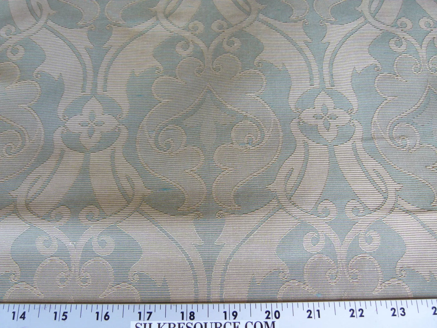 Scalamandre Namtu Silk Damask French Blue &amp; Tan Faille Medallion MSRP USD 300/Y
