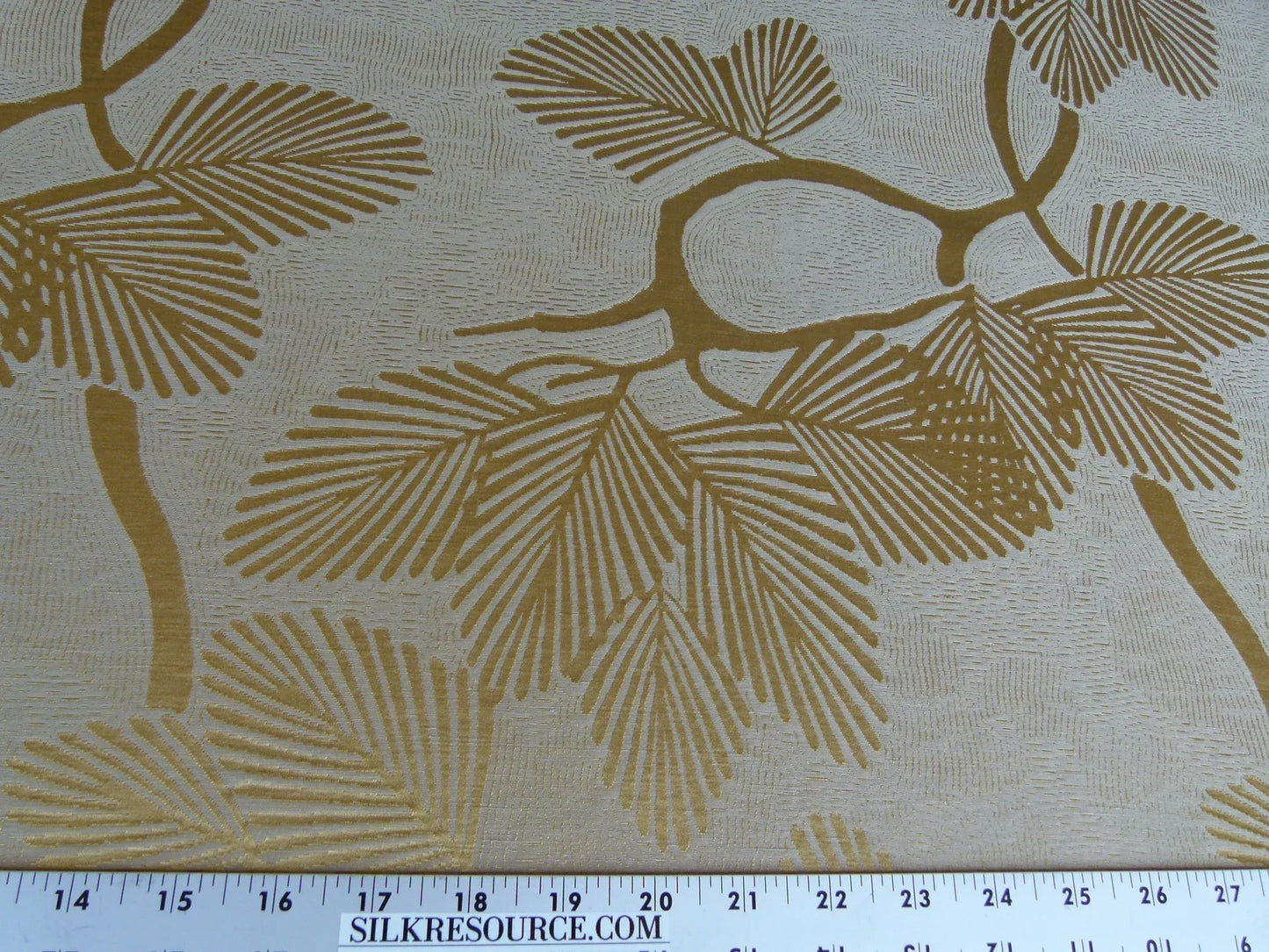 by yd Kravet Prunus Gilt Leaves Chinoiserie Japanese Penzai Penjing Pine Tree Plum 24K Gold MSRP USD 177/y