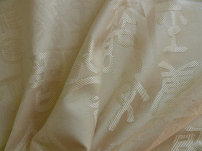 3 Yards Stroheim & Romann Chinese Character White Cream Butter Cotton/cotton Blend