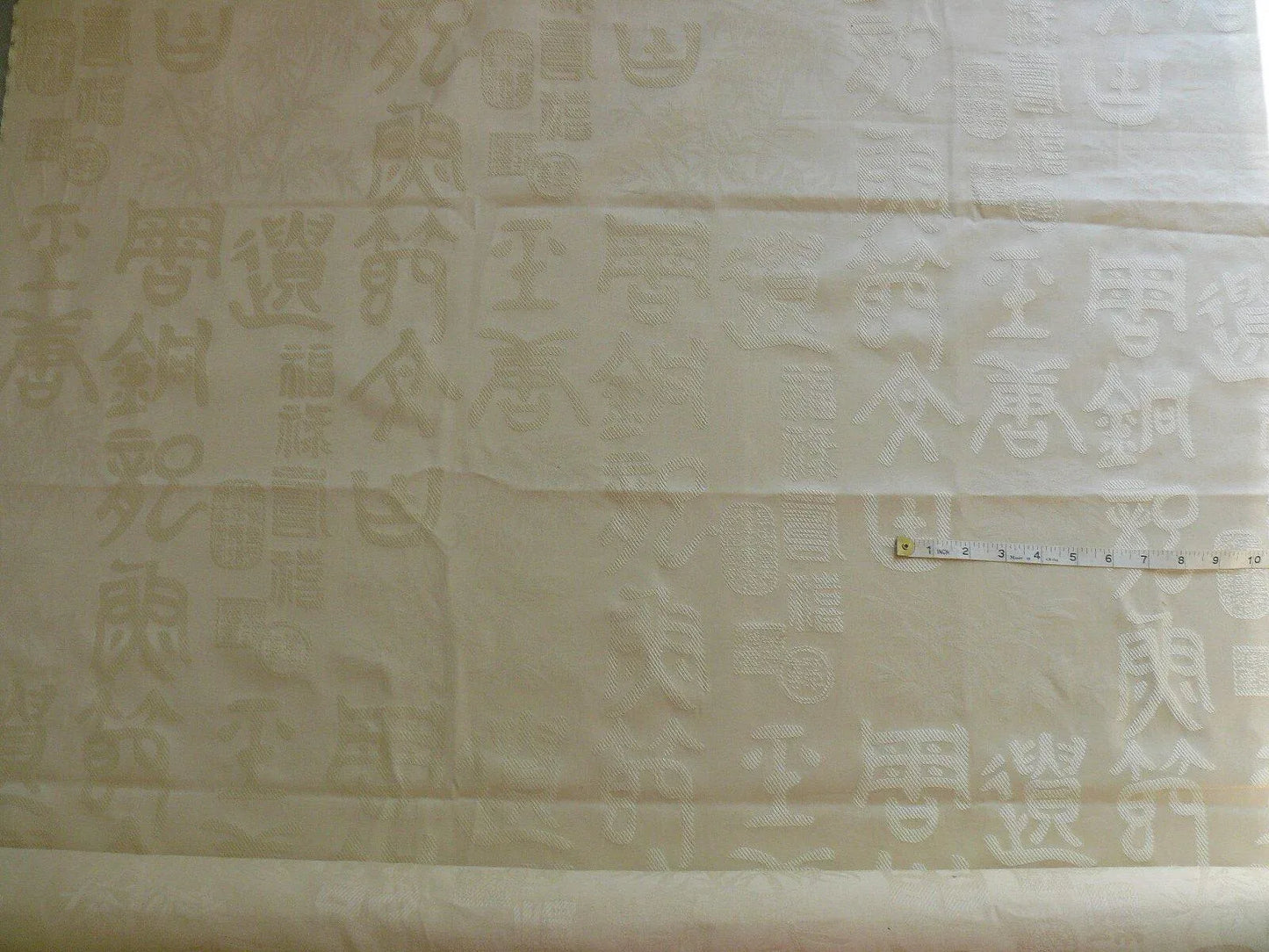 3 Yards Stroheim & Romann Chinese Character White Cream Butter Cotton/cotton Blend
