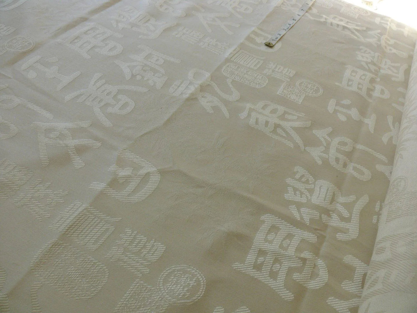 3 Yards Stroheim & Romann Chinese Character White Cream Butter Cotton/cotton Blend