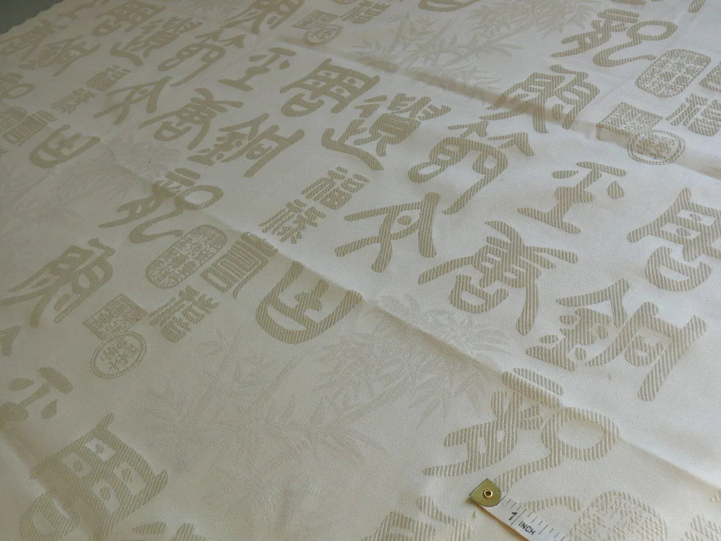 3 Yards Stroheim & Romann Chinese Character White Cream Butter Cotton/cotton Blend