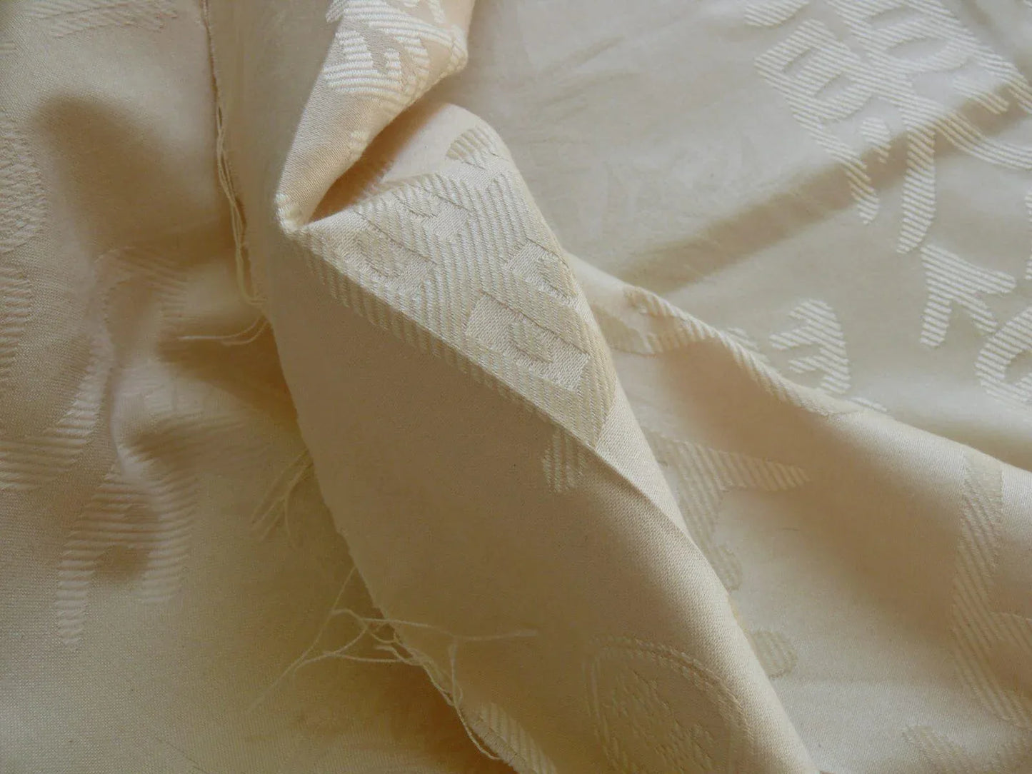 3 Yards Stroheim & Romann Chinese Character White Cream Butter Cotton/cotton Blend