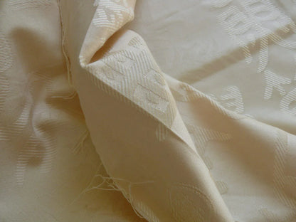 3 Yards Stroheim & Romann Chinese Character White Cream Butter Cotton/cotton Blend