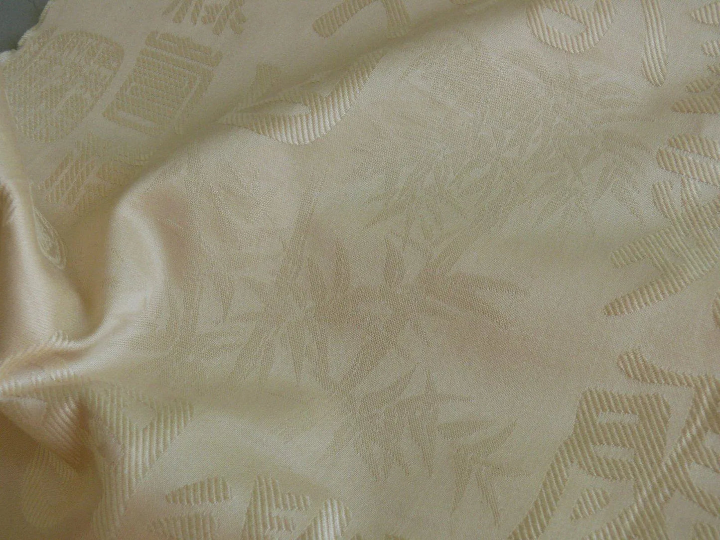 3 Yards Stroheim & Romann Chinese Character White Cream Butter Cotton/cotton Blend