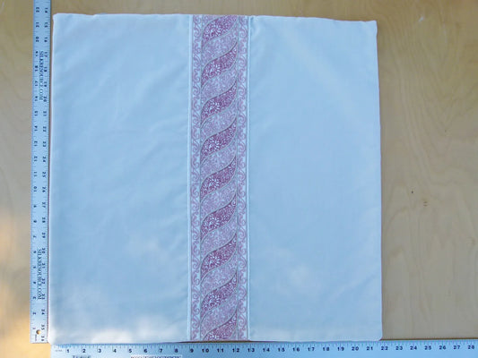 Scalamandre Pillow Case MET Paisley Embroidery  Square Silk Velvet White Pink Plain Solid 22x22 inches MSRP USD 678/y