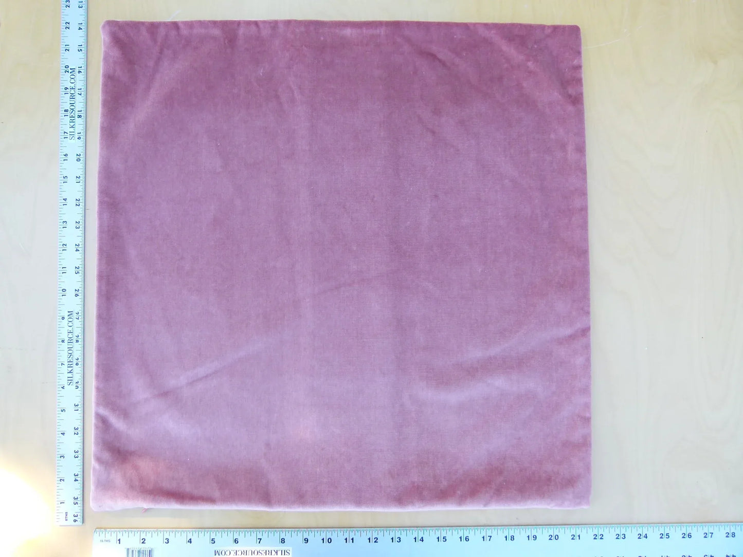 Scalamandre Pillow Case MET Paisley Embroidery  Square Silk Velvet Pink Plain Solid 22x22 inches MSRP USD 678+/y